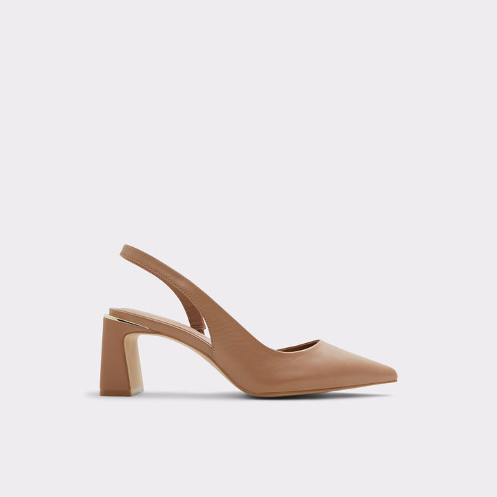 Sapatos em pele bege, salto em bloco - CRULLINA