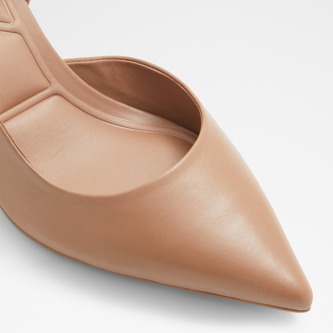 Sapatos em pele bege, salto em bloco - CRULLINA