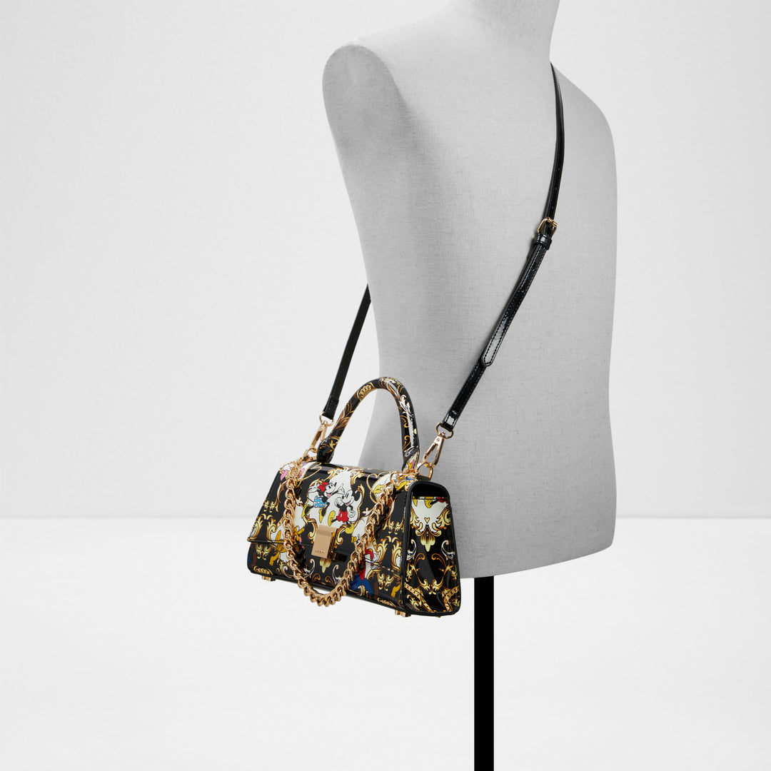 Mala de mão em verniz preto - D100HANDBAG