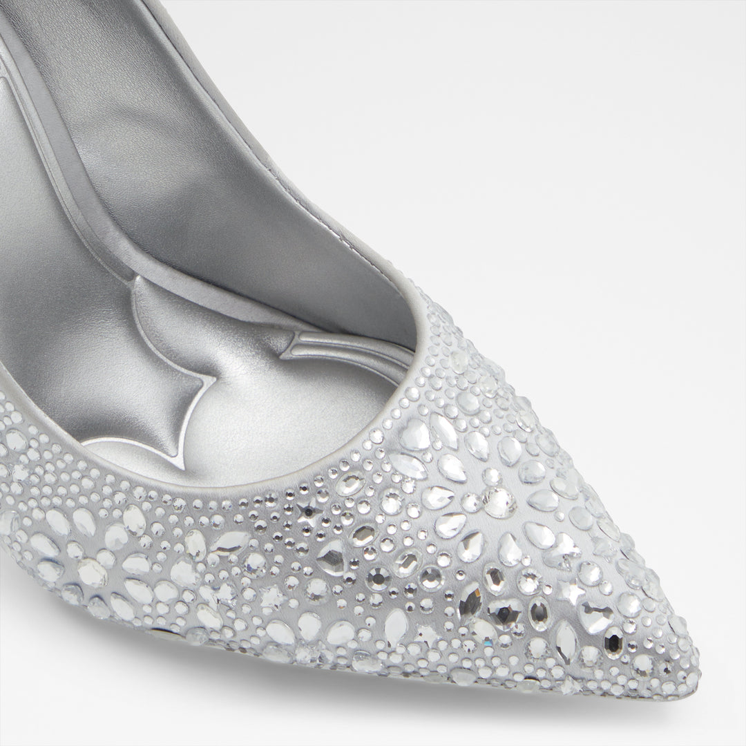 Sapatos em prateado, salto fino - D100PLSTESSY