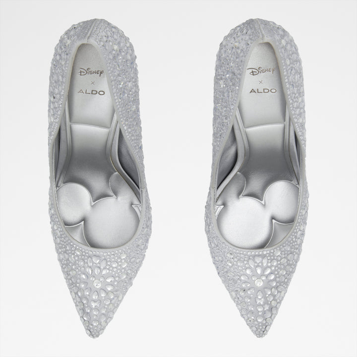 Sapatos em prateado, salto fino - D100PLSTESSY