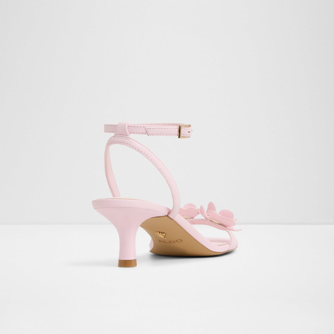 Sandálias em pele rosa, salto em funil - DAISYROSE