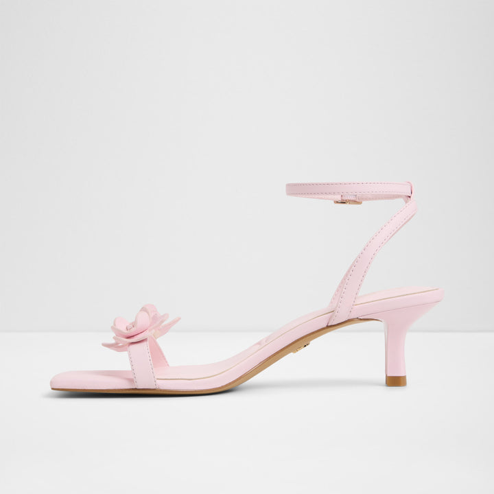 Sandálias em pele rosa, salto em funil - DAISYROSE