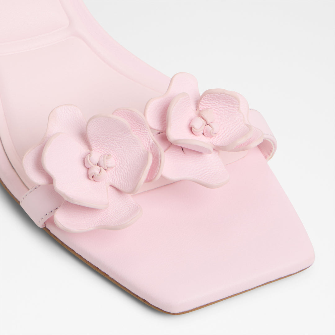 Sandálias em pele rosa, salto em funil - DAISYROSE