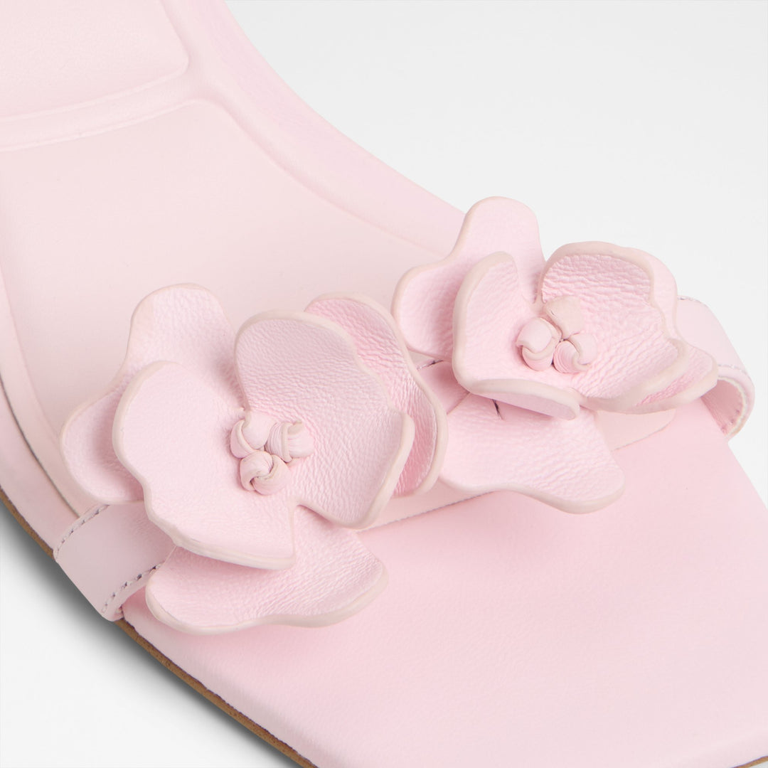 Sandálias em pele rosa, salto em funil - DAISYROSE