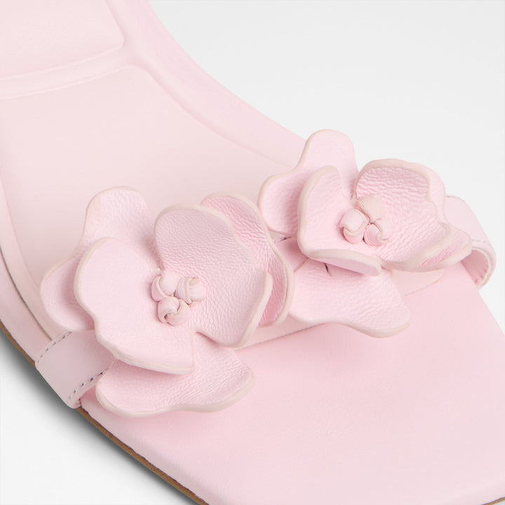 Sandálias em pele rosa, salto em funil - DAISYROSE