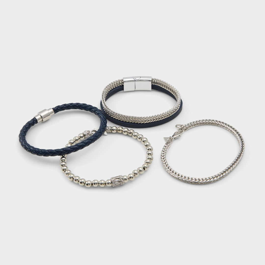 Pulseiras para homem em azul escuro e prateado - DANNIELL