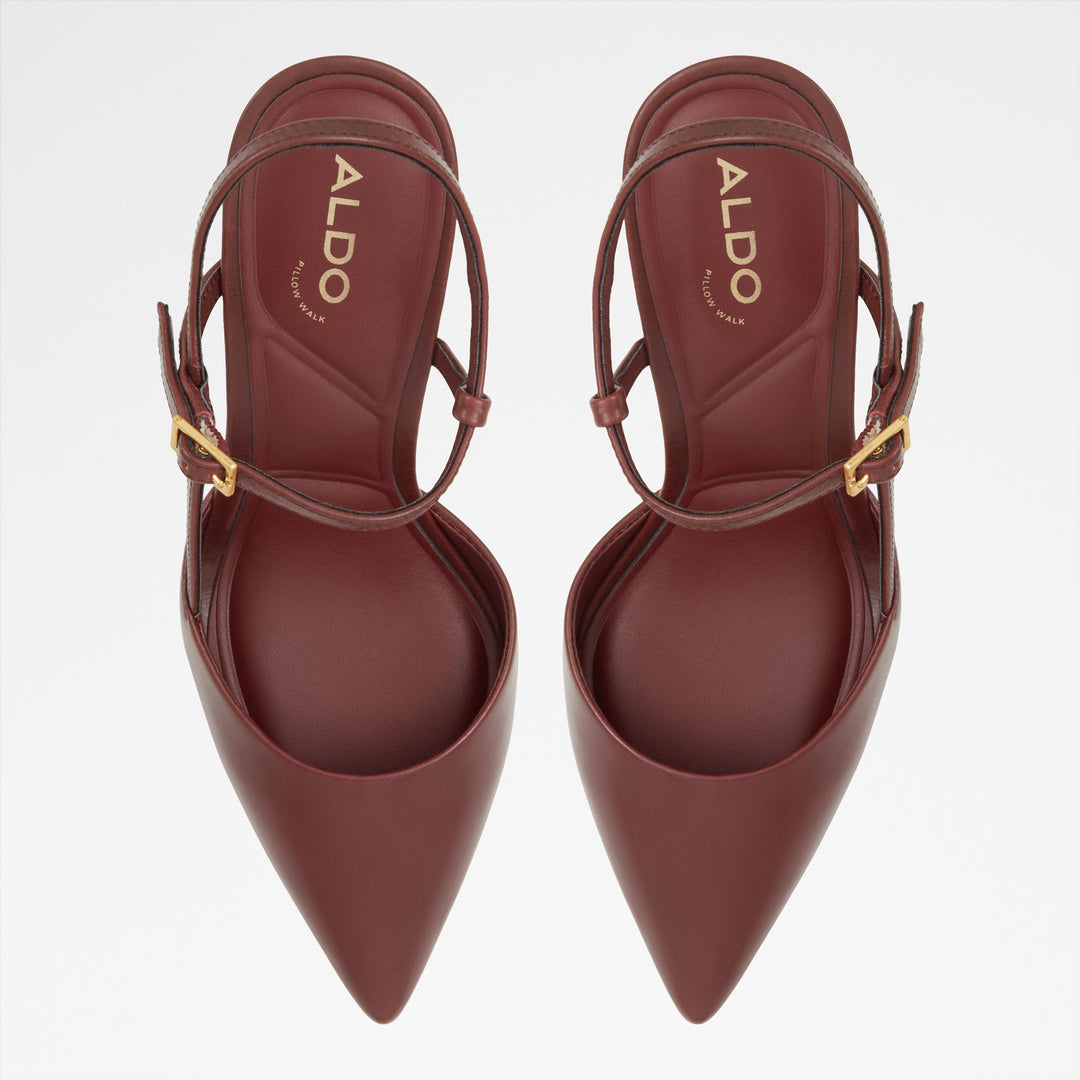 Sapatos em pele bordô, salto em bloco - DARABRIVER