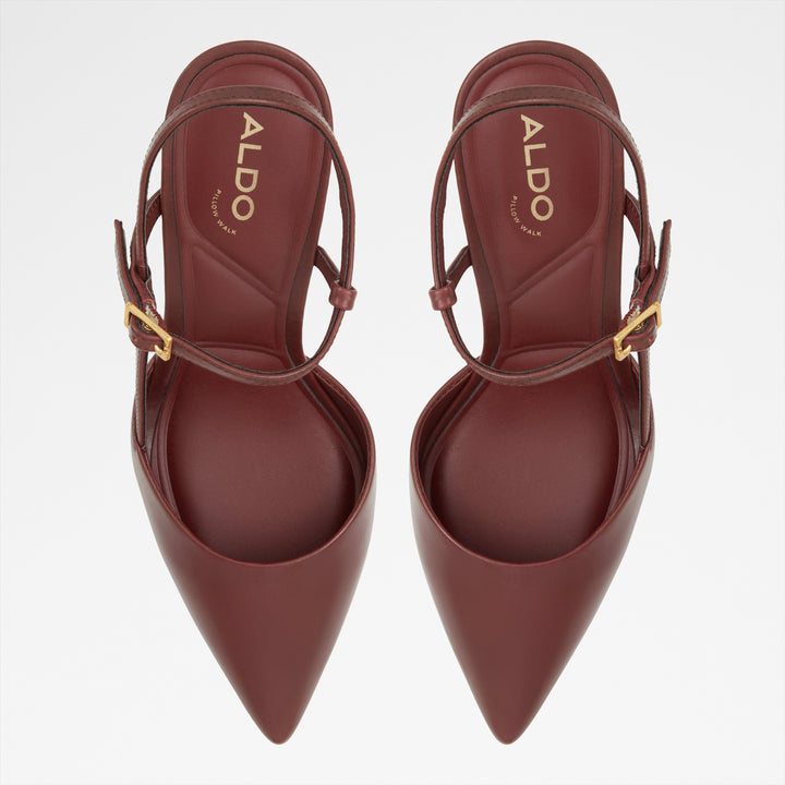 Sapatos em pele bordô, salto em bloco - DARABRIVER