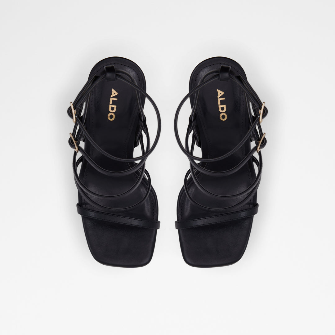 Sandálias em preto, salto em bloco com plataforma - DARLING