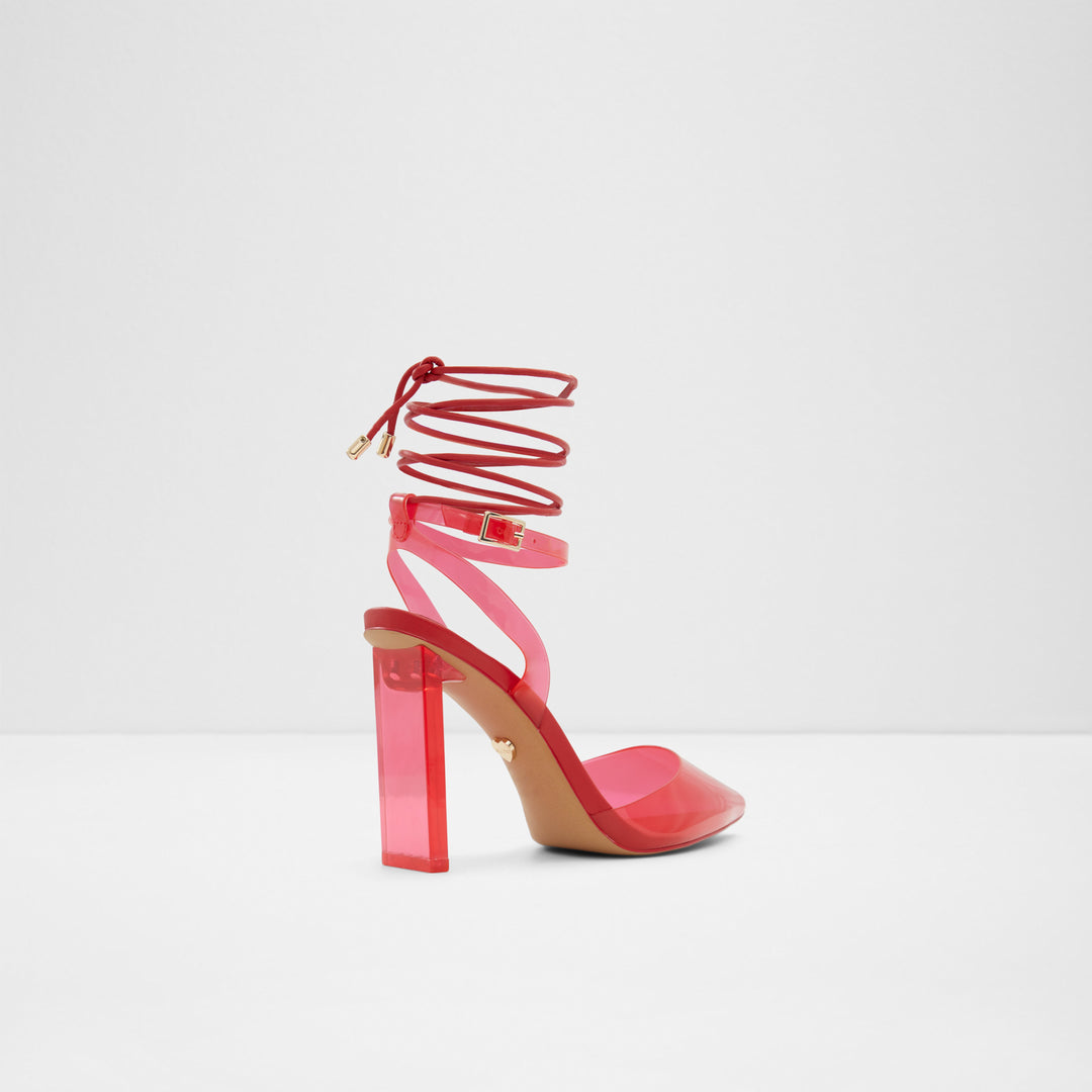 Sapatos em vermelho, salto em bloco - DELFINA