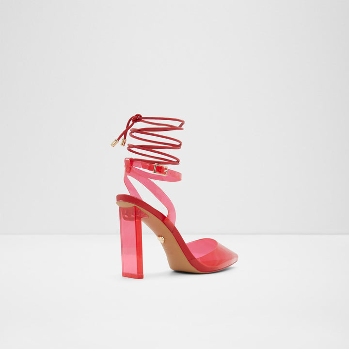 Sapatos em vermelho, salto em bloco - DELFINA