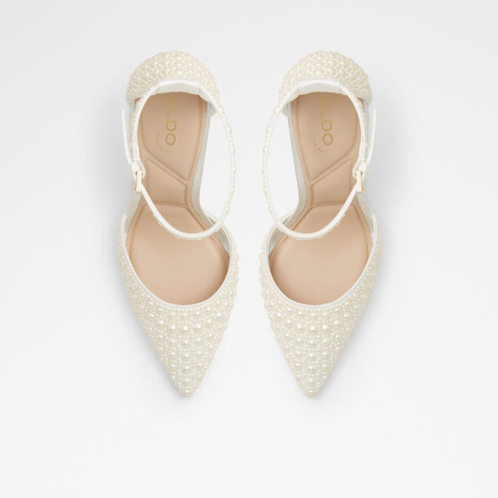 Sapatos em branco, salto fino - DERPERLA