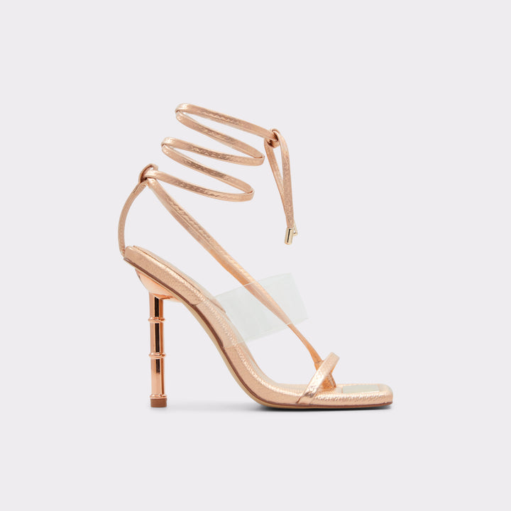 Sandálias em rosa dourado, salto fino - ELEKTRA