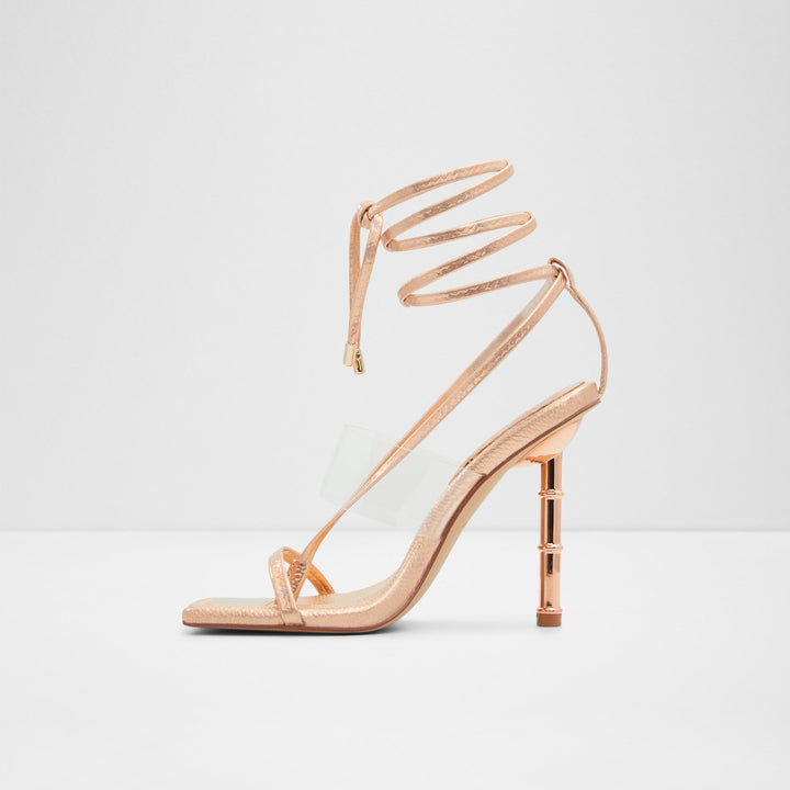 Sandálias em rosa dourado, salto fino - ELEKTRA