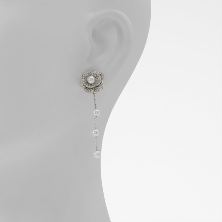 Brincos longos em prateado - ELIANNE