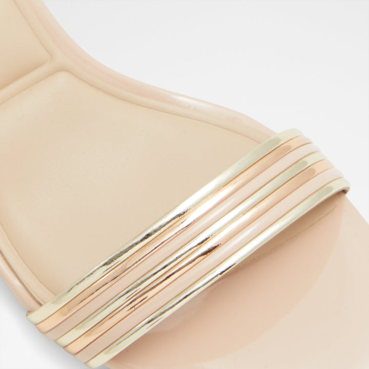 Sandálias em bege, salto em bloco - EMELDA