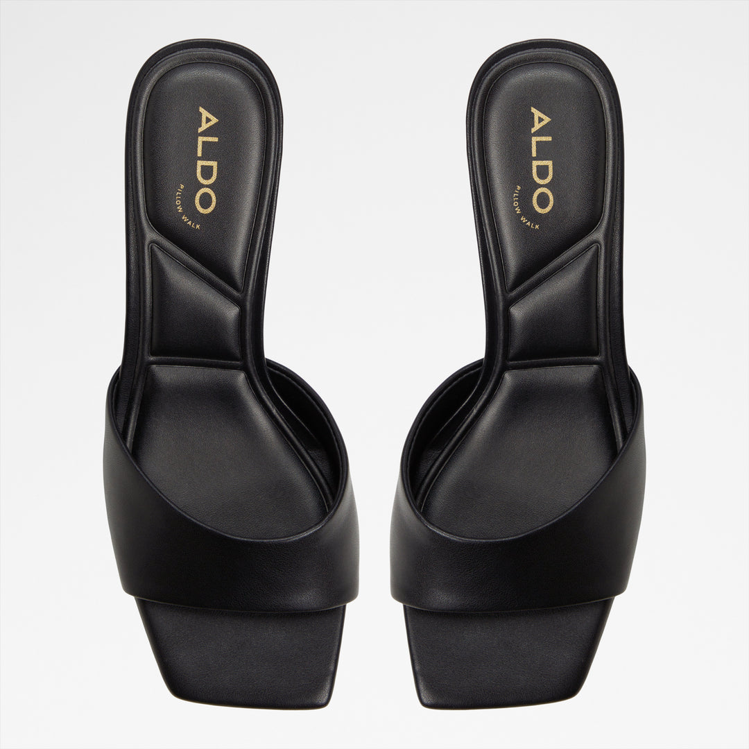 Mules em preto, salto em funil - ENCHANTING