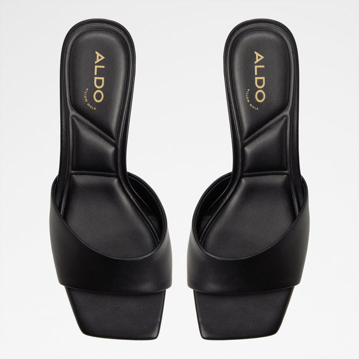 Mules em preto, salto em funil - ENCHANTING