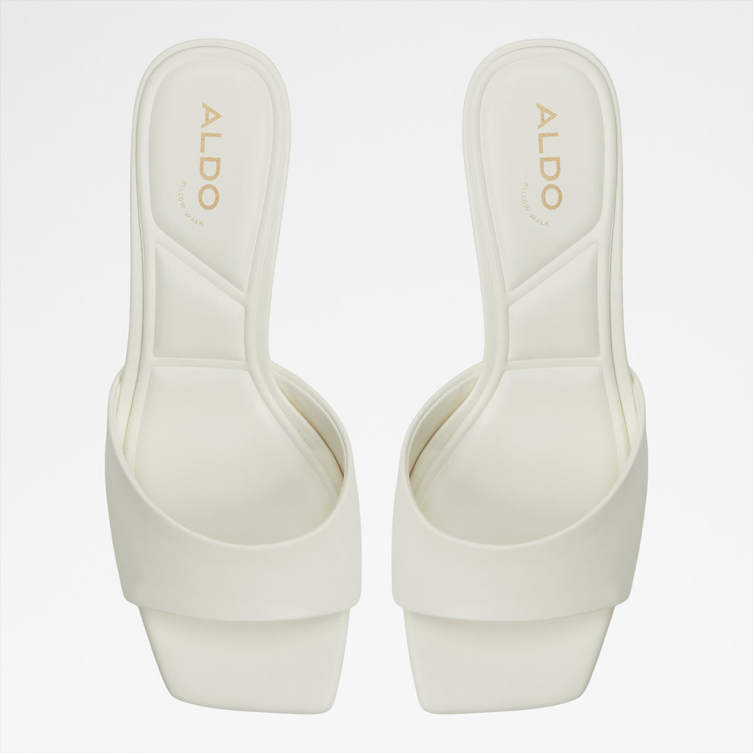 Mules em branco, salto em funil - ENCHANTING