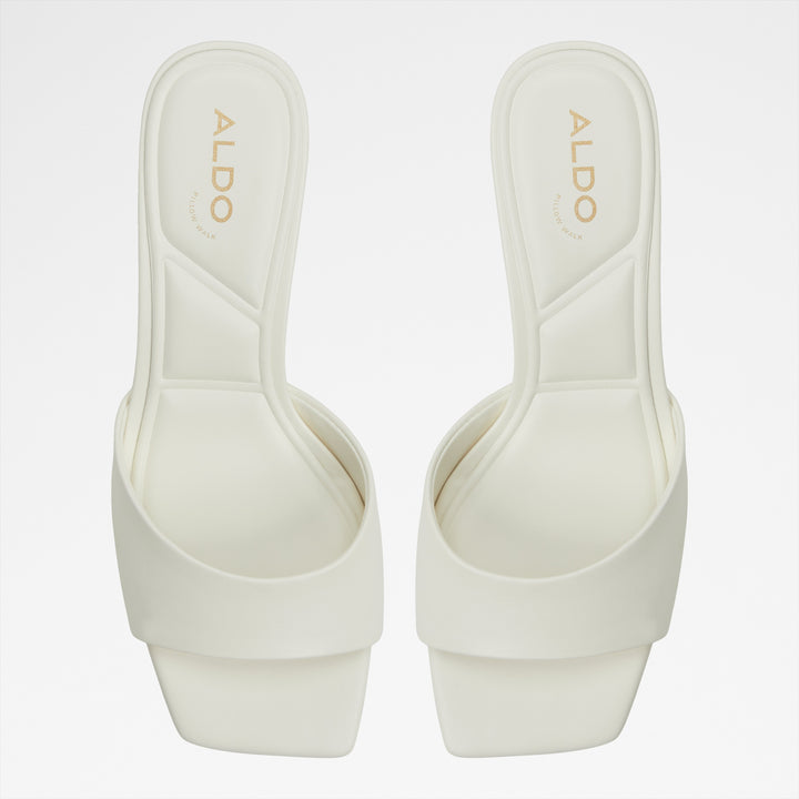 Mules em branco, salto em funil - ENCHANTING