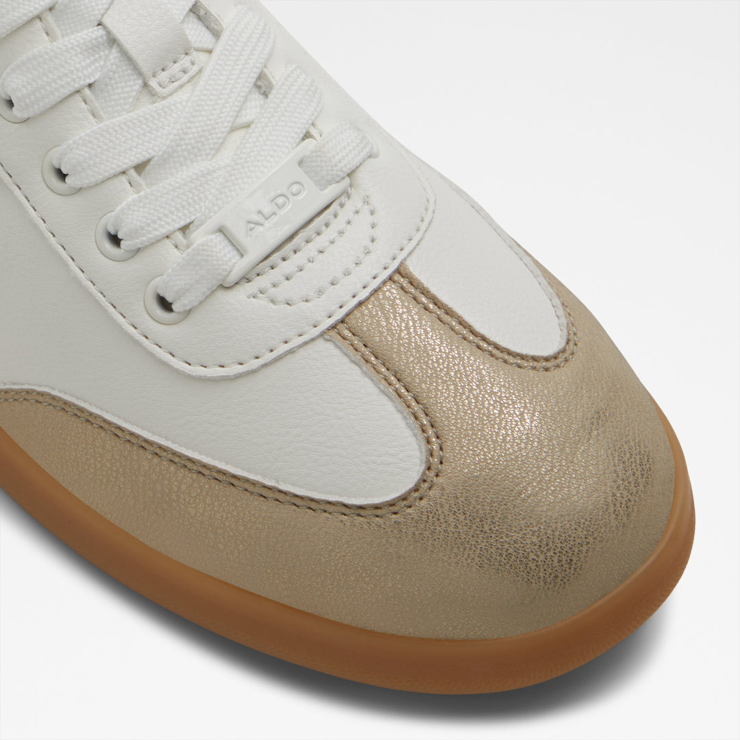 Sapatilhas rasas em branco e dourado - ERILG