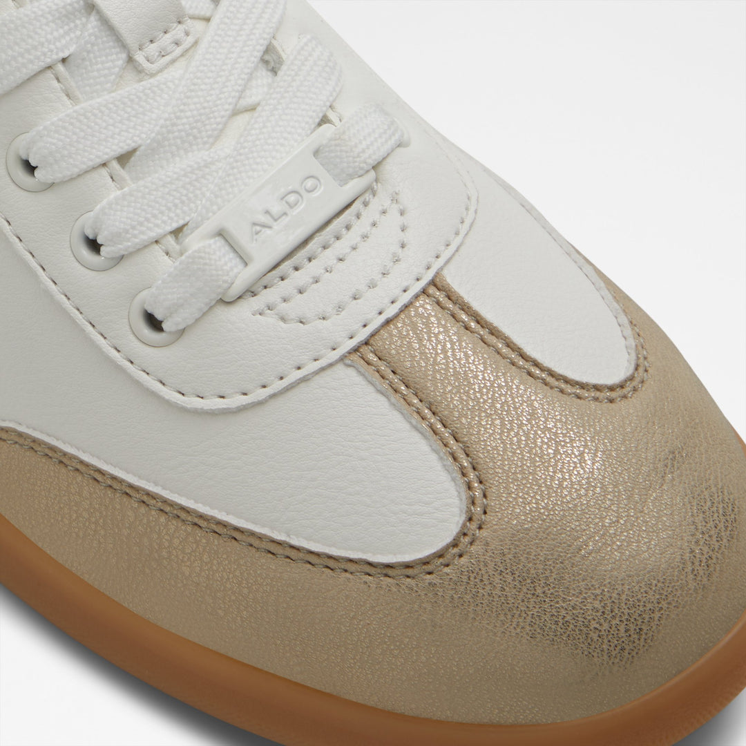 Sapatilhas rasas em branco e dourado - ERILG