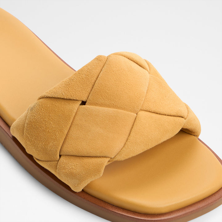 Sandálias rasas em pele amarelo - ESTERELLE