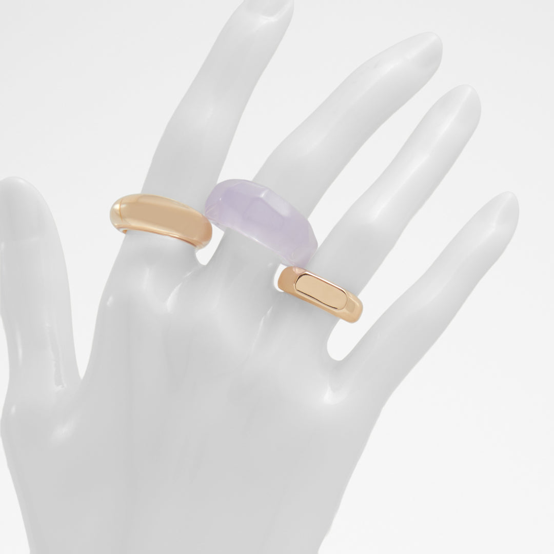 Anéis em dourado e lilás - FARABENTAR