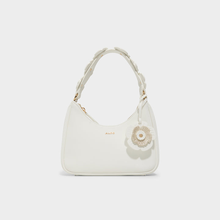 Bolsa de Ombro ALDO Branca com Alça Floral Decorativa