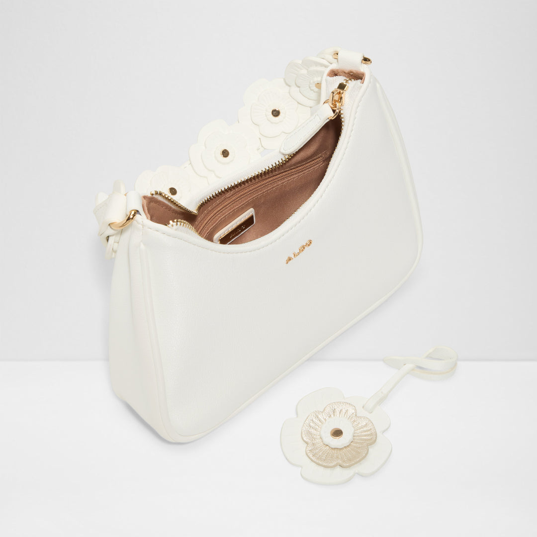 Bolsa de Ombro ALDO Branca com Alça Floral Decorativa