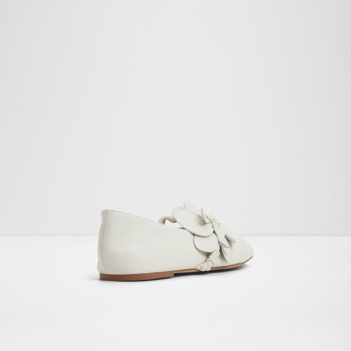 Sapatos rasos em pele branco - FLORALINA