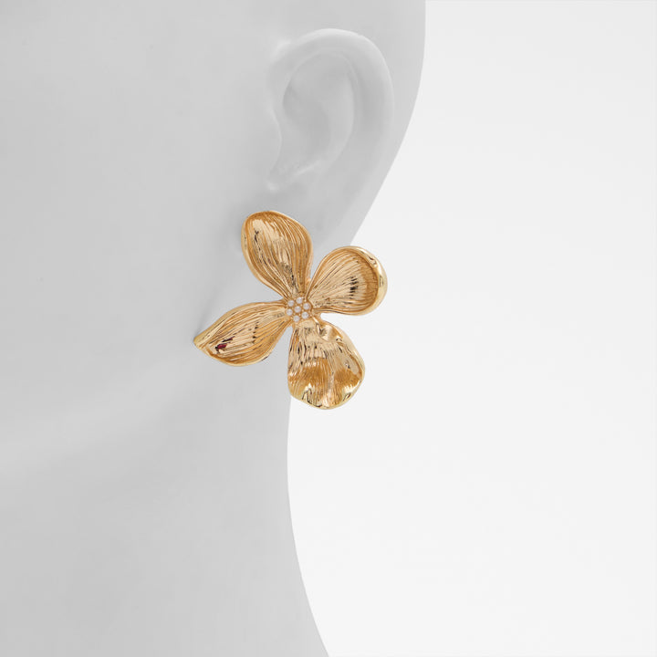 Brincos longos em dourado - FLORAPEARL