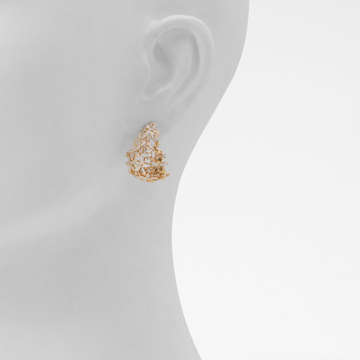 Brincos longos em dourado - FLOWERPEARL