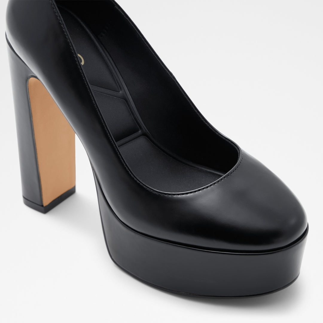 Sapatos em preto, salto em bloco com plataforma - FONDA