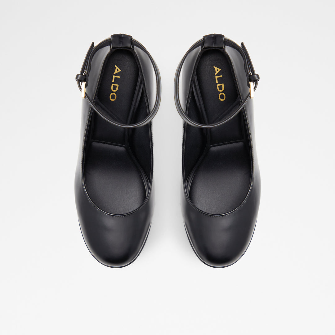 Sapatos em preto, salto em bloco com plataforma - FONDA