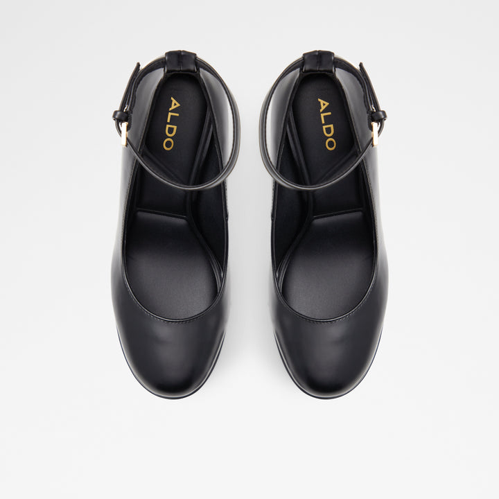 Sapatos em preto, salto em bloco com plataforma - FONDA