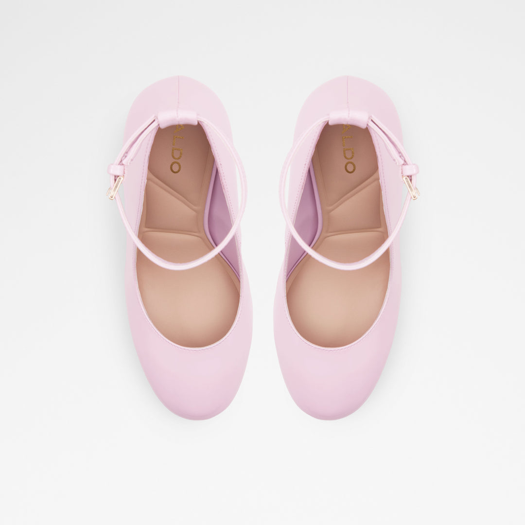 Sapatos em verniz rosa, salto em bloco com plataforma - FONDA