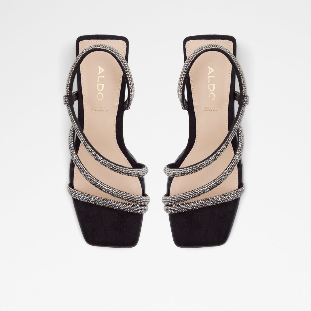 Sandálias em preto, salto em bloco - GANNATERIEL