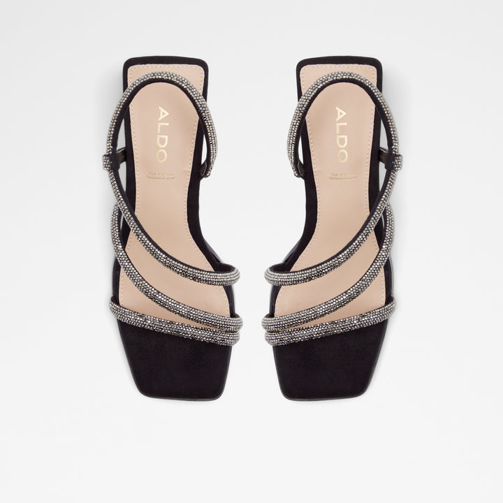 Sandálias em preto, salto em bloco - GANNATERIEL