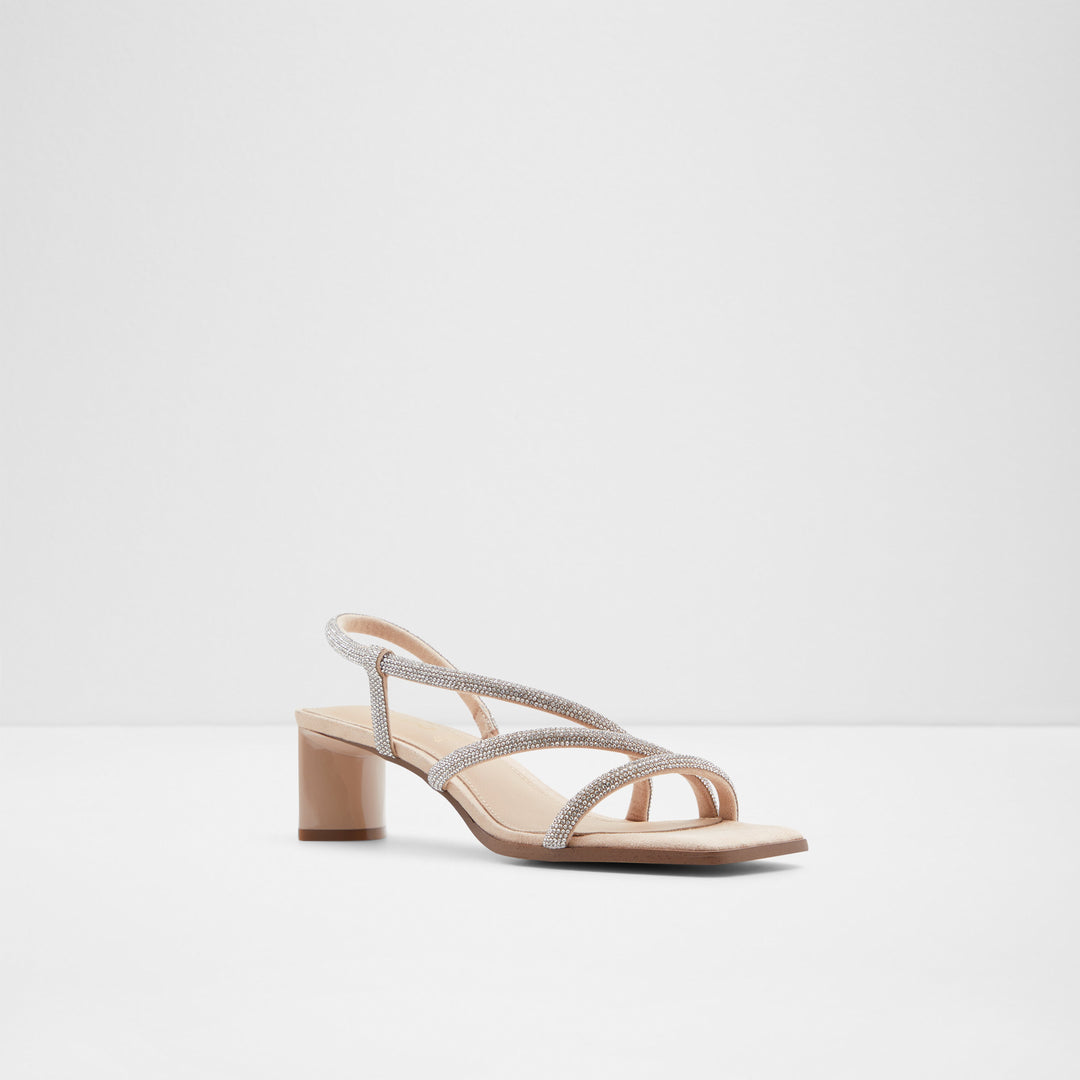 Sandálias em bege, salto em bloco - GANNATERIEL