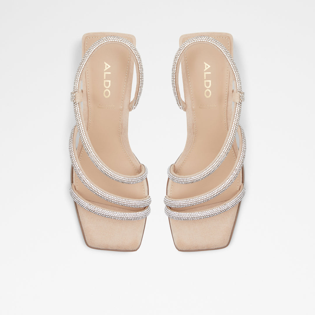 Sandálias em bege, salto em bloco - GANNATERIEL