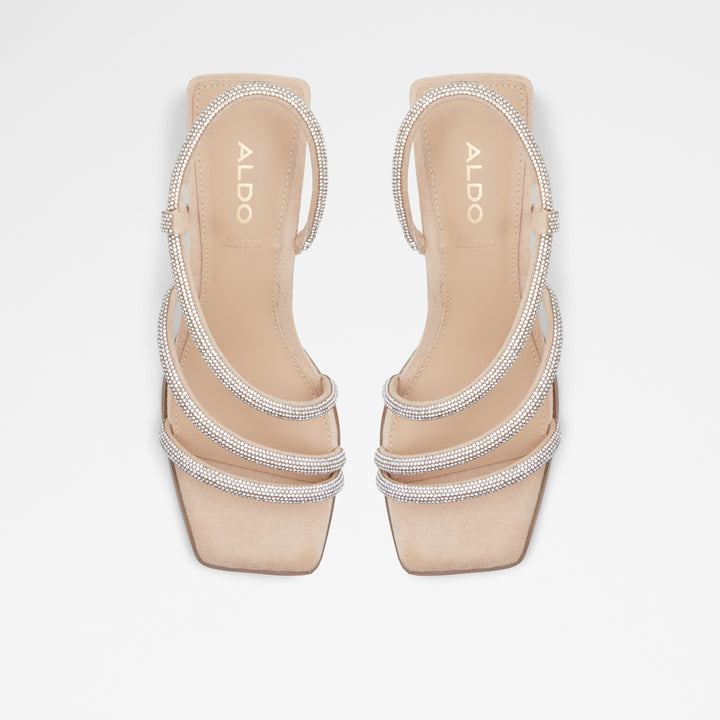 Sandálias em bege, salto em bloco - GANNATERIEL