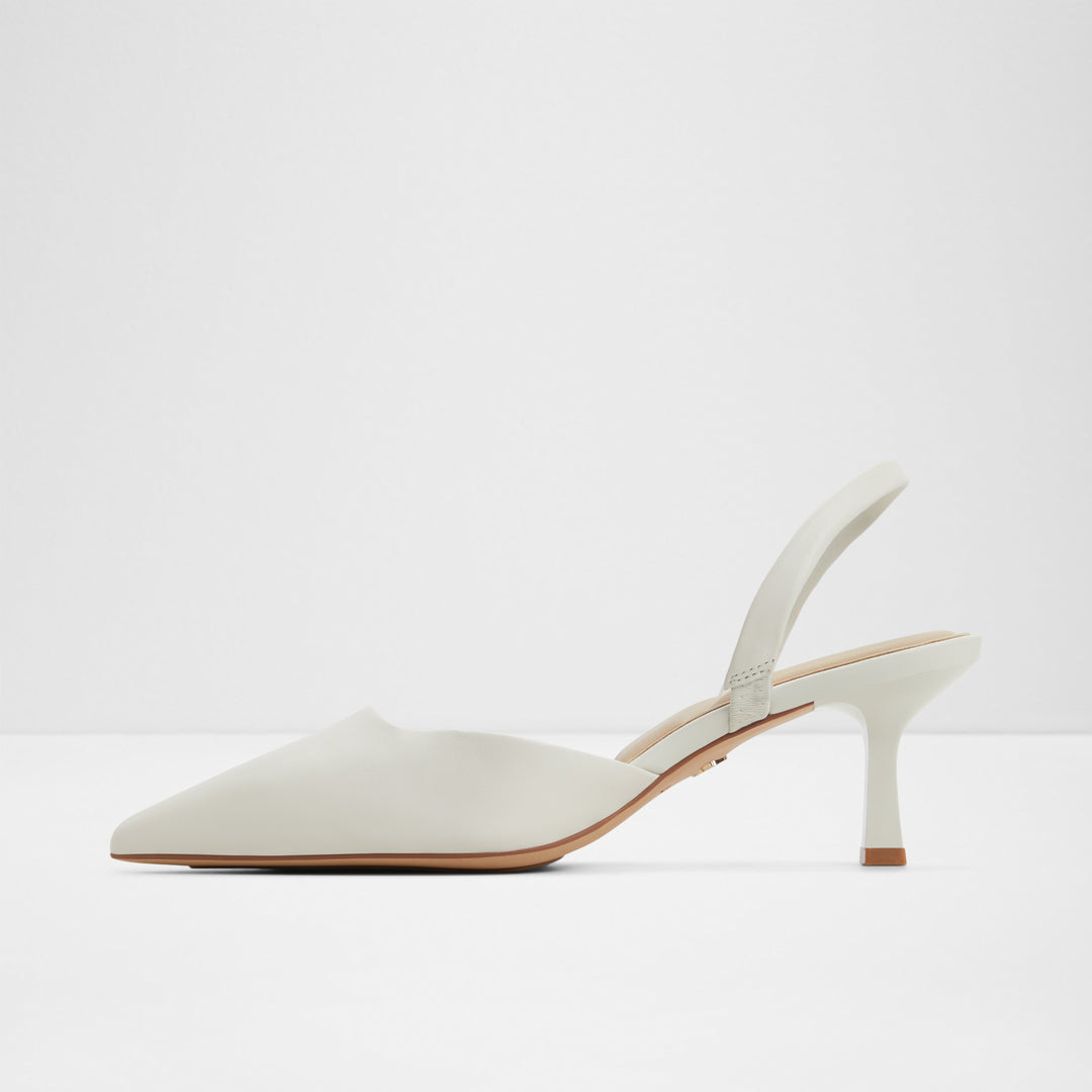 Sapatos em pele branco, salto em funil - GAVEDESSI