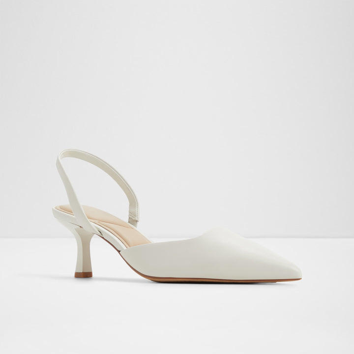 Sapatos em pele branco, salto em funil - GAVEDESSI