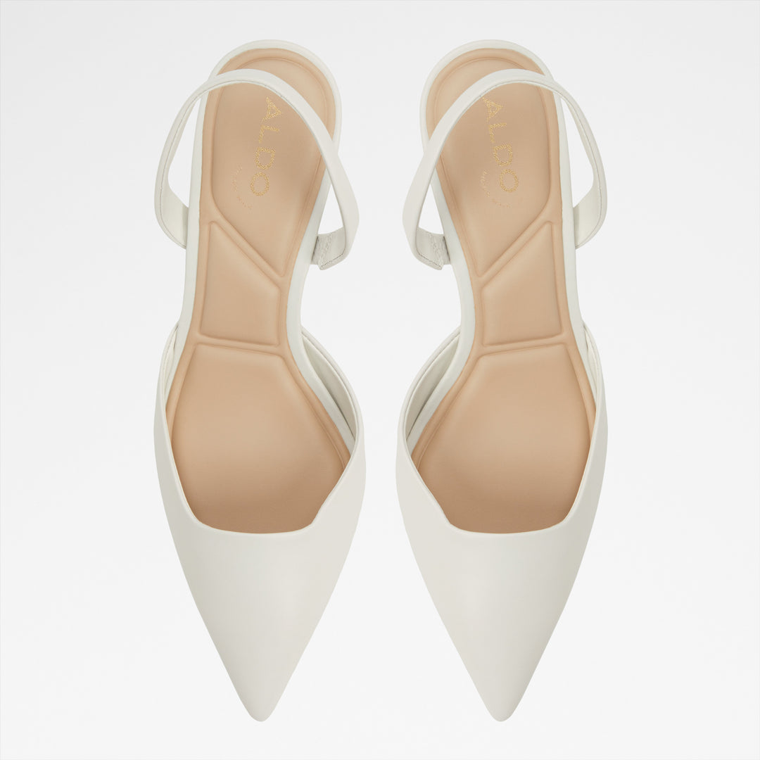 Sapatos em pele branco, salto em funil - GAVEDESSI