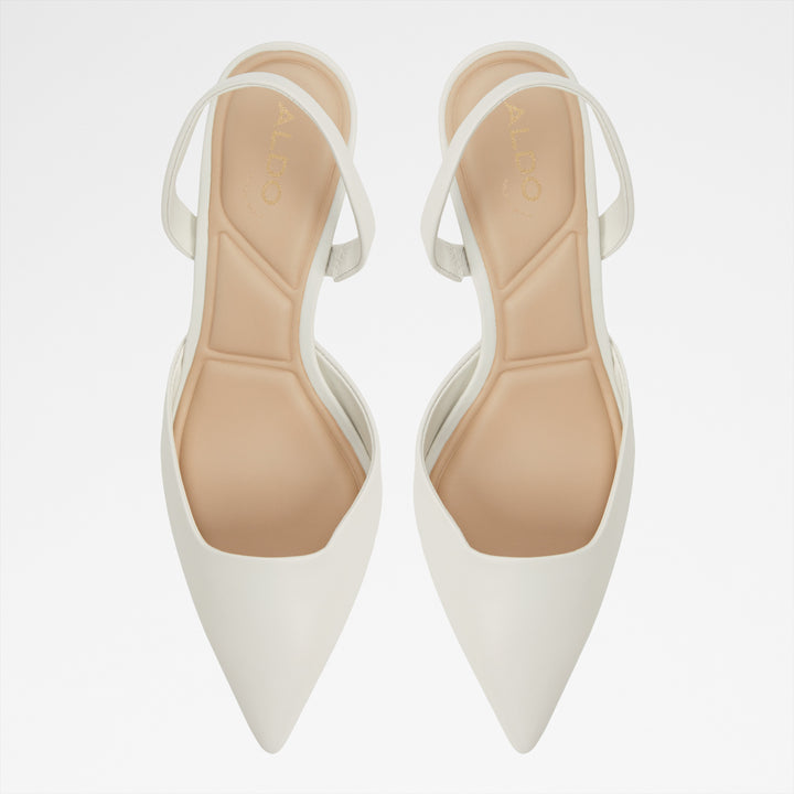 Sapatos em pele branco, salto em funil - GAVEDESSI