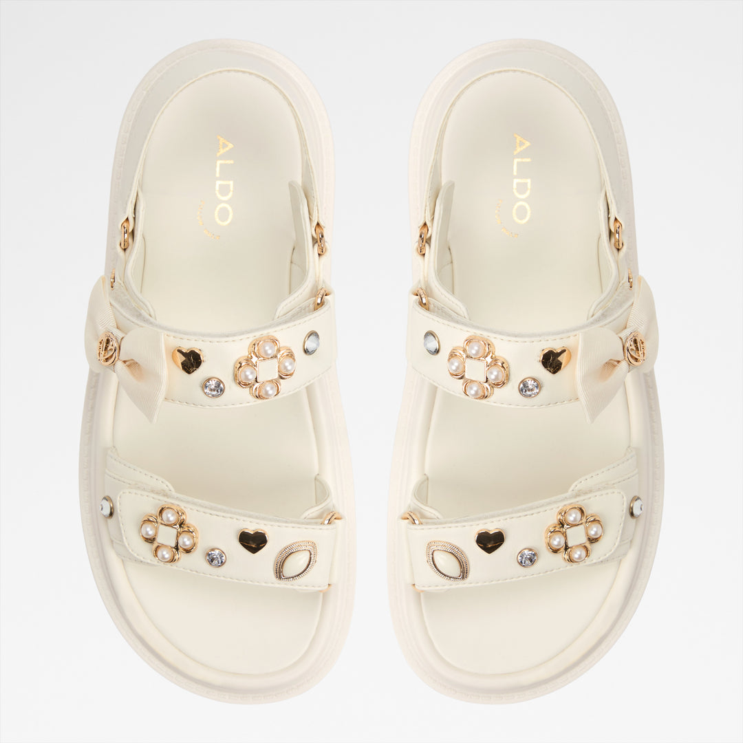 Sandálias rasas em branco cru - GEMIMA