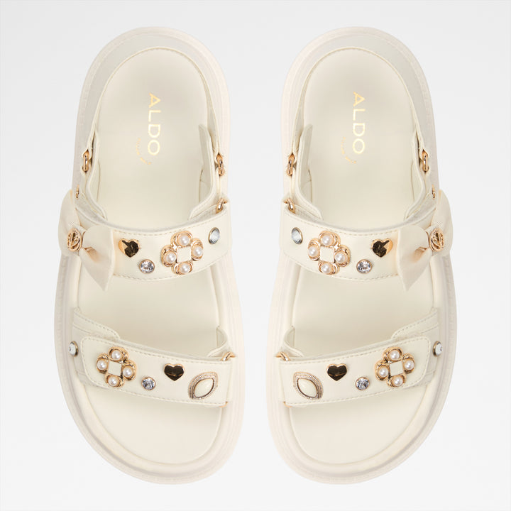 Sandálias rasas em branco cru - GEMIMA