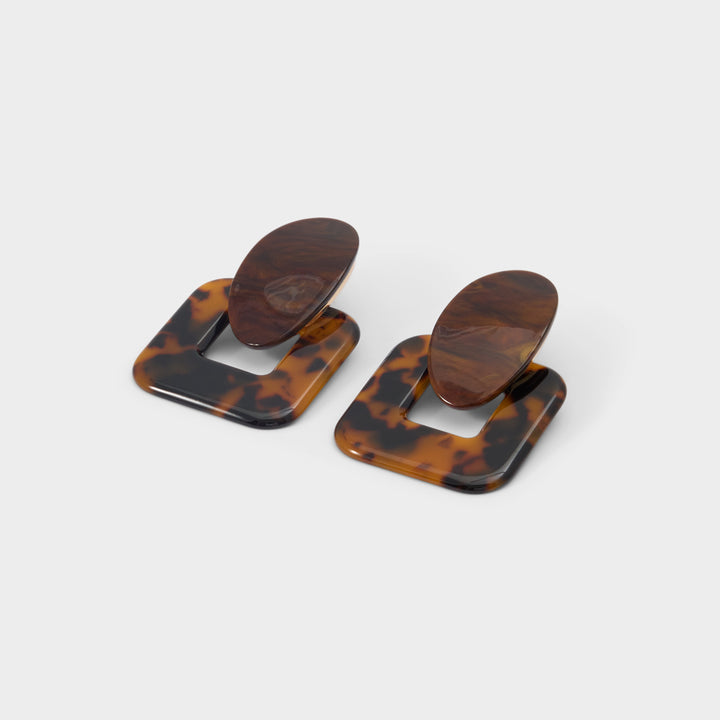 Brincos longos em tortoise - GLAMTORT